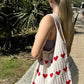 Heart Crochet Tote Bag